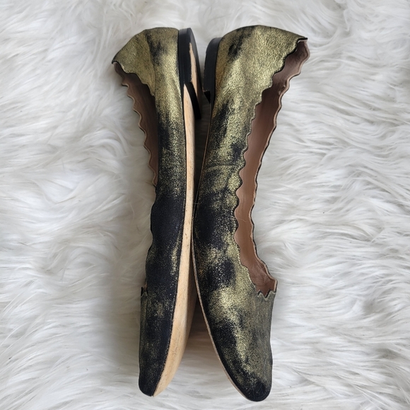 Chloe Lauren Scalloped Ballet Flats 39 - Picture 7 of 10